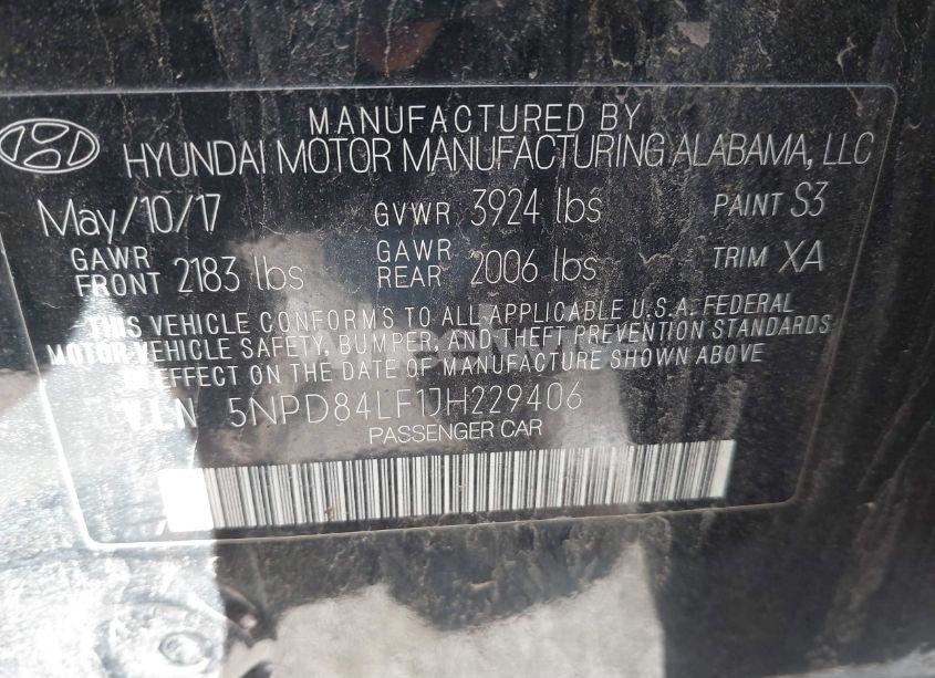 Photo 9 of 2018 Hyundai Elantra SEL (VIN 5NPD84LF1JH229406)