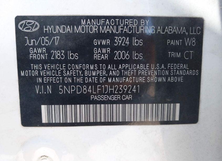 Photo 9 of 2018 Hyundai Elantra SEL (VIN 5NPD84LF1JH239241)