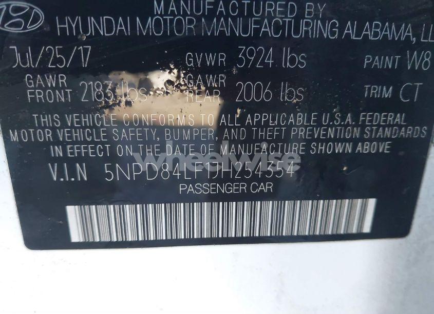 Photo 9 of 2018 Hyundai Elantra SEL (VIN 5NPD84LF1JH254354)