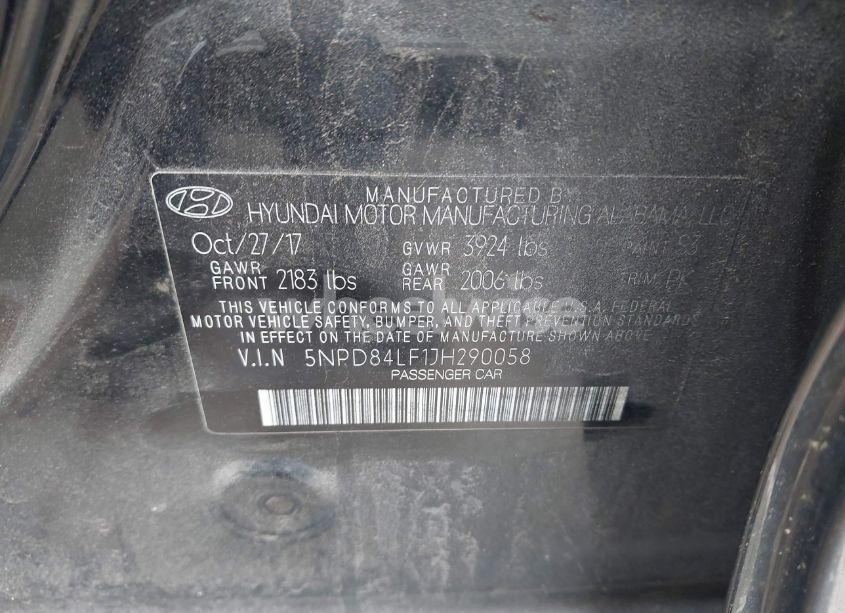 Photo 9 of 2018 Hyundai Elantra VALUE EDITION (VIN 5NPD84LF1JH290058)