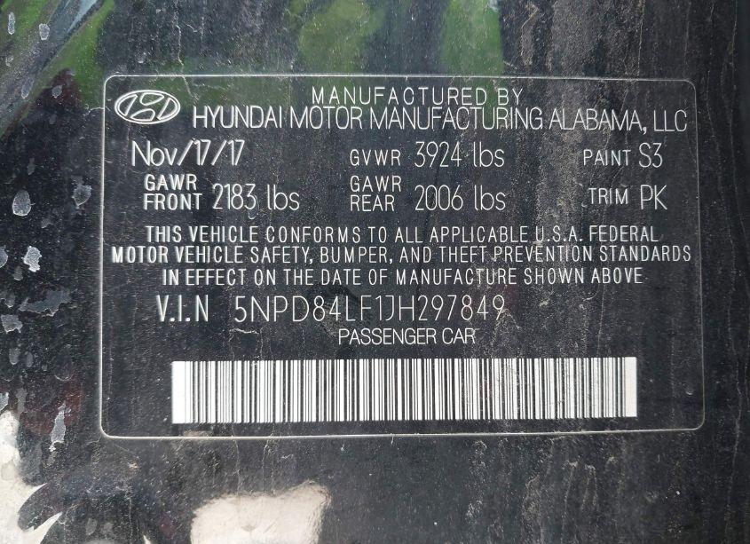 Photo 9 of 2018 Hyundai Elantra VALUE EDITION (VIN 5NPD84LF1JH297849)