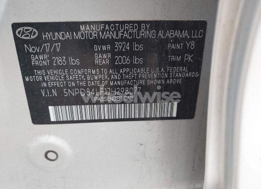 Photo 9 of 2018 Hyundai Elantra SEL (VIN 5NPD84LF1JH298077)