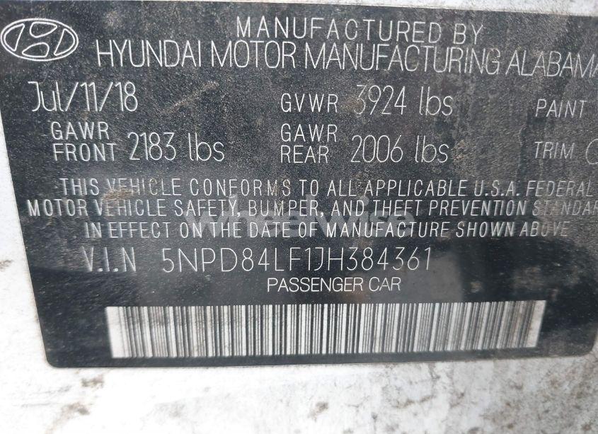 Photo 9 of 2018 Hyundai Elantra SEL (VIN 5NPD84LF1JH384361)