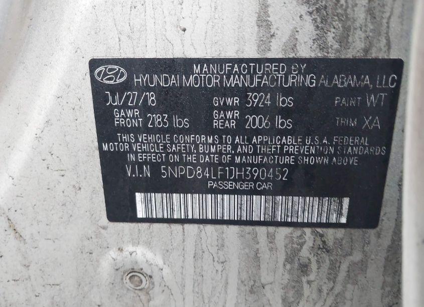 Photo 9 of 2018 Hyundai Elantra VALUE EDITION (VIN 5NPD84LF1JH390452)