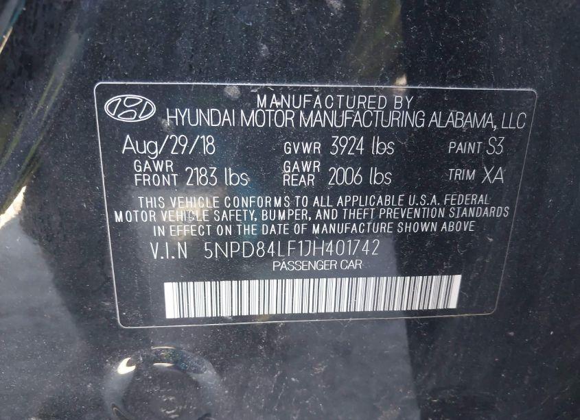 Photo 9 of 2018 Hyundai Elantra VALUE EDITION (VIN 5NPD84LF1JH401742)