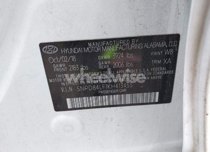 Photo 9 of 2019 Hyundai Elantra SEL (VIN 5NPD84LF1KH413455)