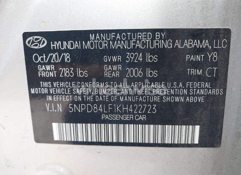 Photo 9 of 2019 Hyundai Elantra SEL/VALUE/LIMITED (VIN 5NPD84LF1KH422723)