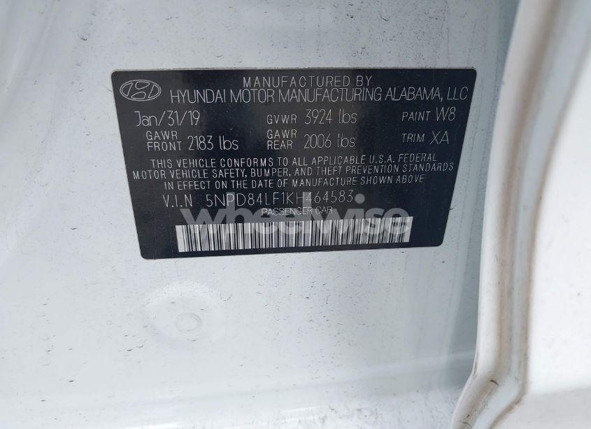 Photo 9 of 2019 Hyundai Elantra SEL (VIN 5NPD84LF1KH464583)