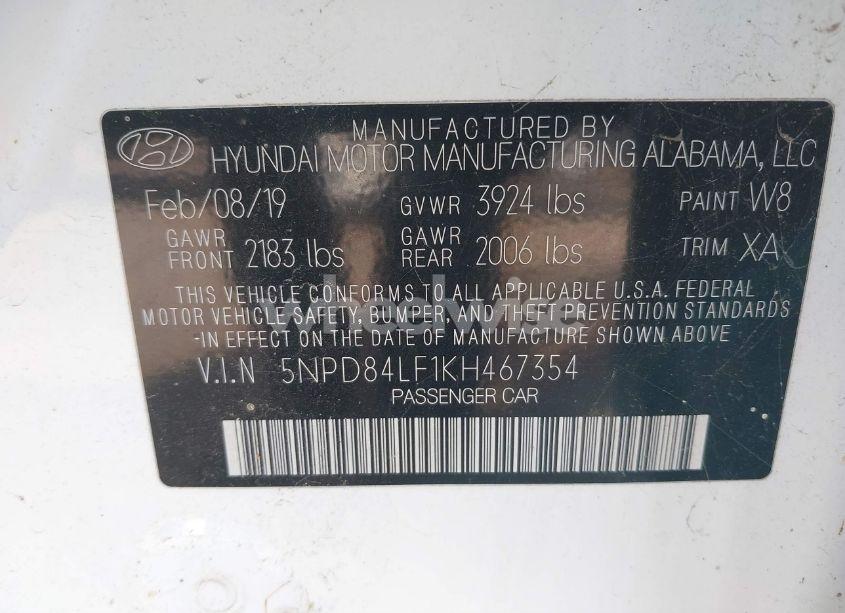 Photo 9 of 2019 Hyundai Elantra SEL (VIN 5NPD84LF1KH467354)