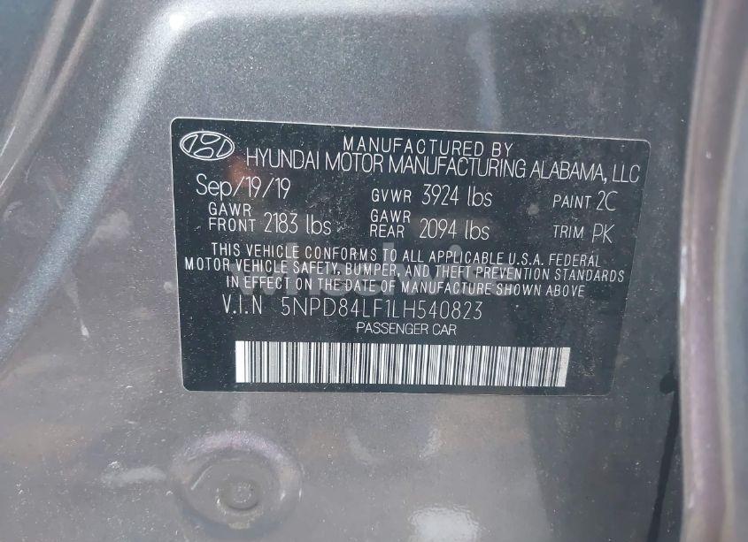 Photo 9 of 2020 Hyundai Elantra SEL (VIN 5NPD84LF1LH540823)