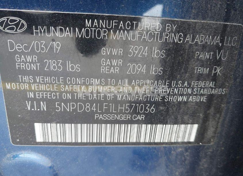 Photo 9 of 2020 Hyundai Elantra SEL (VIN 5NPD84LF1LH571036)