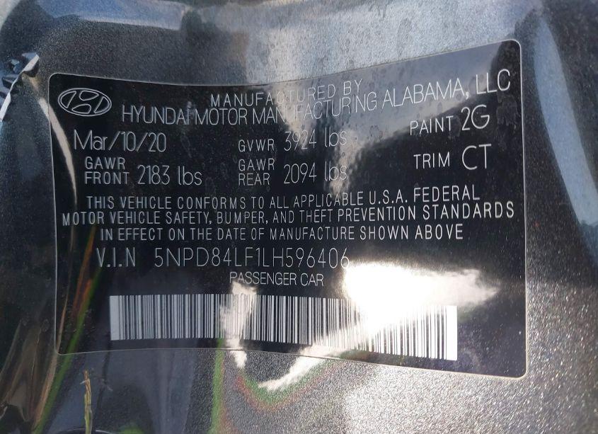 Photo 9 of 2020 Hyundai Elantra SEL (VIN 5NPD84LF1LH596406)