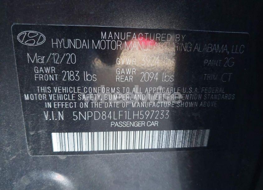 Photo 9 of 2020 Hyundai Elantra SEL (VIN 5NPD84LF1LH597233)
