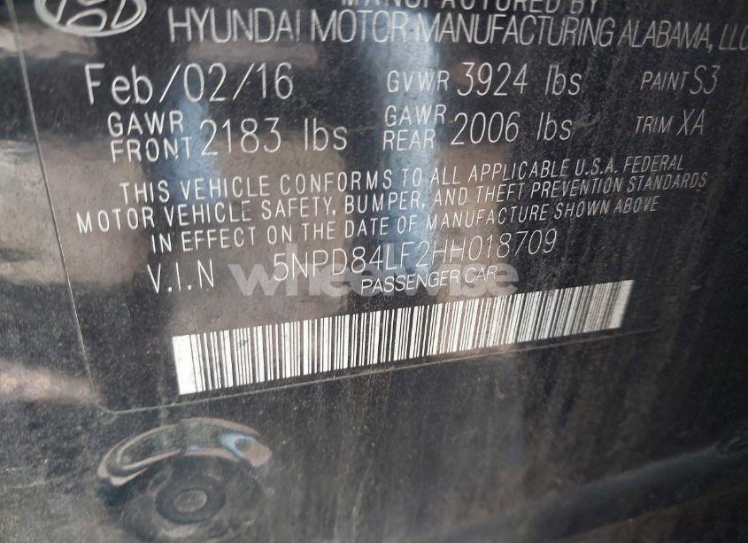 Photo 9 of 2017 Hyundai Elantra SE (VIN 5NPD84LF2HH018709)