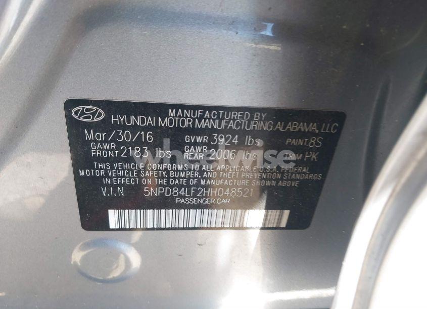 Photo 9 of 2017 Hyundai Elantra LIMITED (VIN 5NPD84LF2HH048521)