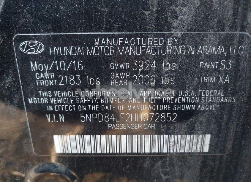 Photo 9 of 2017 Hyundai Elantra LIMITED (VIN 5NPD84LF2HH072852)