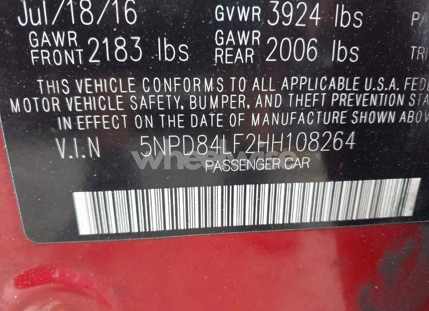 Photo 9 of 2017 Hyundai Elantra SE (VIN 5NPD84LF2HH108264)