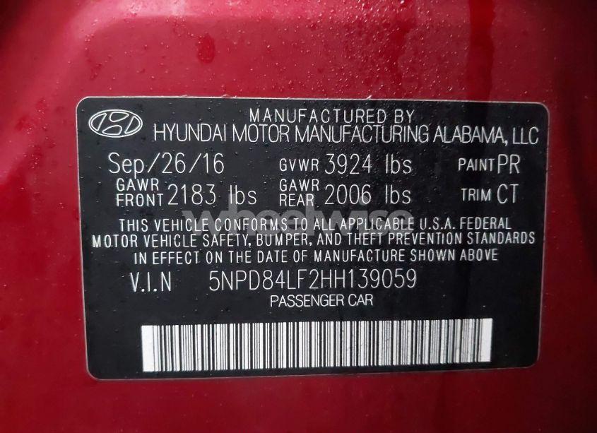 Photo 9 of 2017 Hyundai Elantra VALUE EDITION (VIN 5NPD84LF2HH139059)