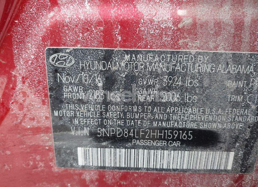 Photo 9 of 2017 Hyundai Elantra VALUE EDITION (VIN 5NPD84LF2HH159165)