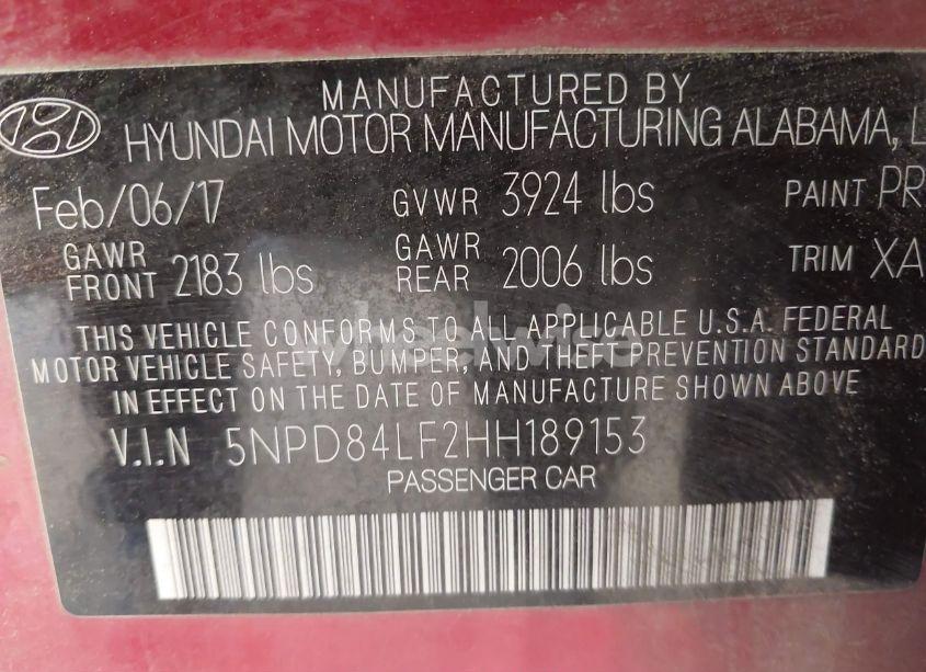 Photo 9 of 2017 Hyundai Elantra SE (VIN 5NPD84LF2HH189153)