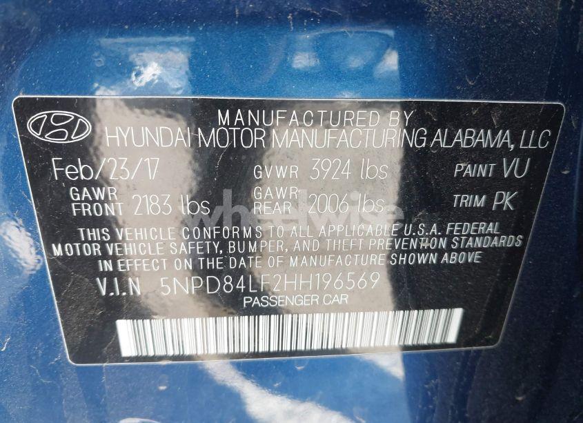 Photo 9 of 2017 Hyundai Elantra SE (VIN 5NPD84LF2HH196569)