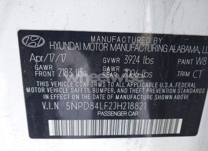 Photo 9 of 2018 Hyundai Elantra SEL (VIN 5NPD84LF2JH218821)