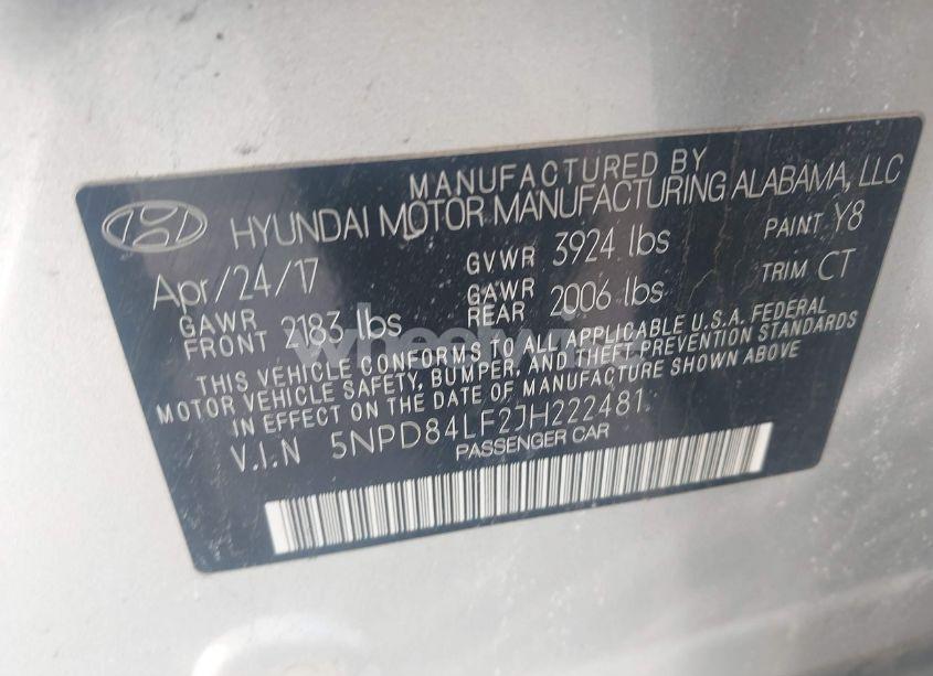 Photo 9 of 2018 Hyundai Elantra SEL (VIN 5NPD84LF2JH222481)