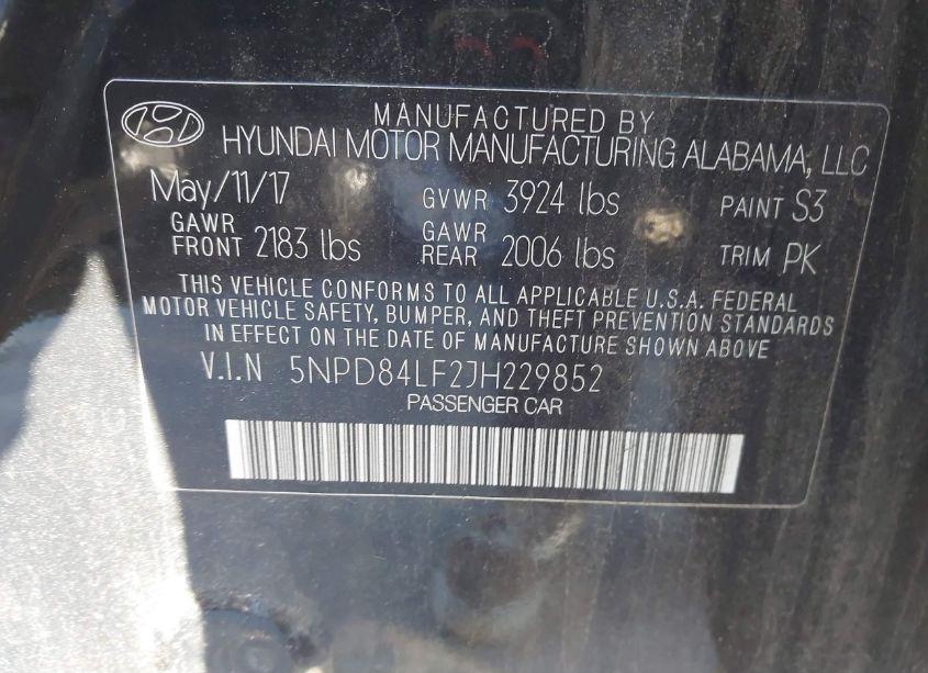 Photo 9 of 2018 Hyundai Elantra SEL (VIN 5NPD84LF2JH229852)