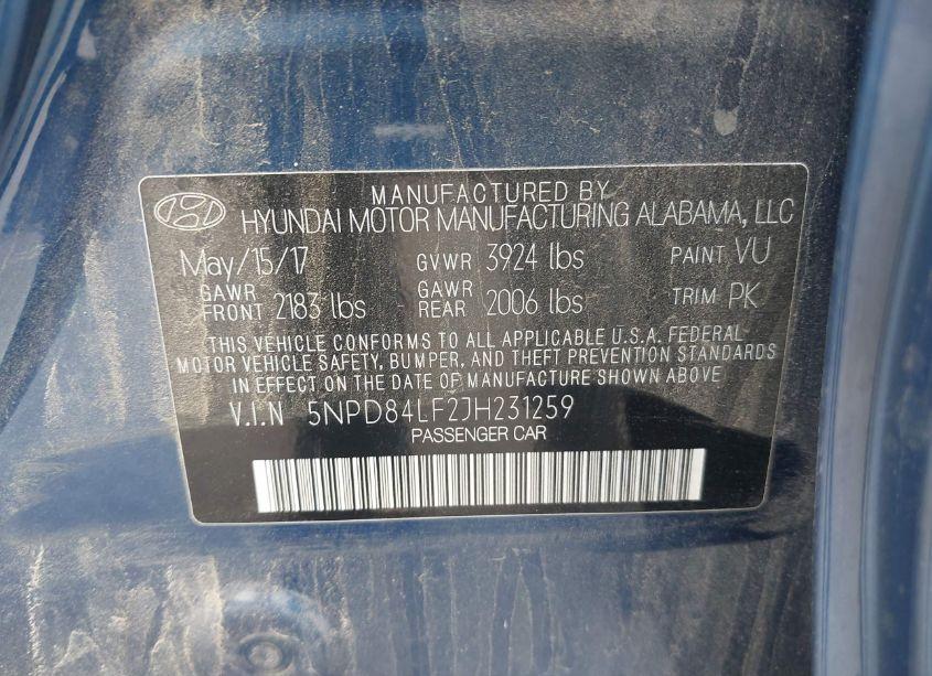 Photo 9 of 2018 Hyundai Elantra SEL (VIN 5NPD84LF2JH231259)