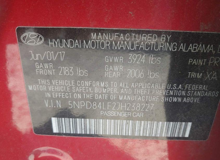 Photo 9 of 2018 Hyundai Elantra SEL (VIN 5NPD84LF2JH238227)