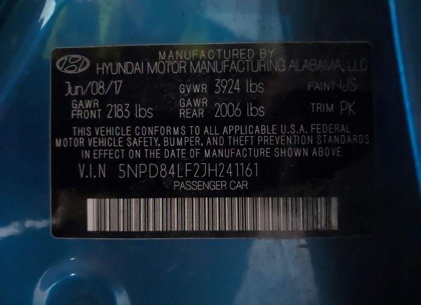 Photo 9 of 2018 Hyundai Elantra SEL (VIN 5NPD84LF2JH241161)