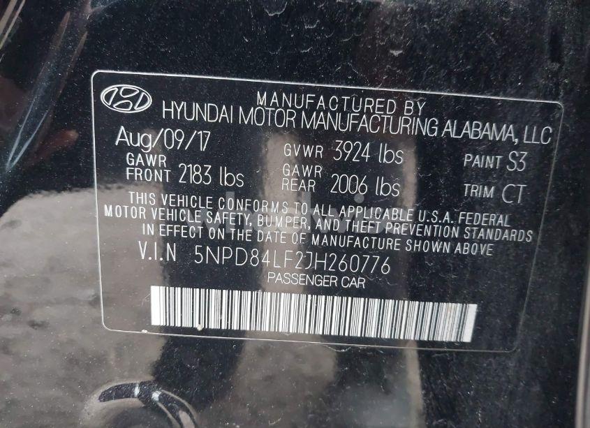 Photo 9 of 2018 Hyundai Elantra SEL (VIN 5NPD84LF2JH260776)