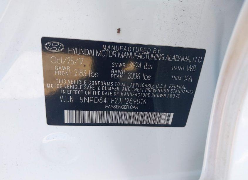 Photo 9 of 2018 Hyundai Elantra VALUE EDITION (VIN 5NPD84LF2JH289016)