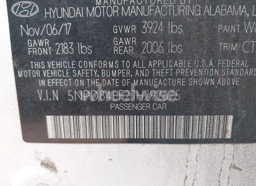 Photo 9 of 2018 Hyundai Elantra SEL (VIN 5NPD84LF2JH292675)