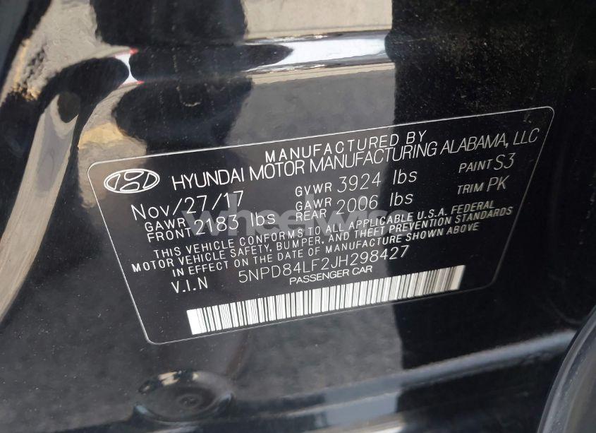 Photo 9 of 2018 Hyundai Elantra LIMITED (VIN 5NPD84LF2JH298427)