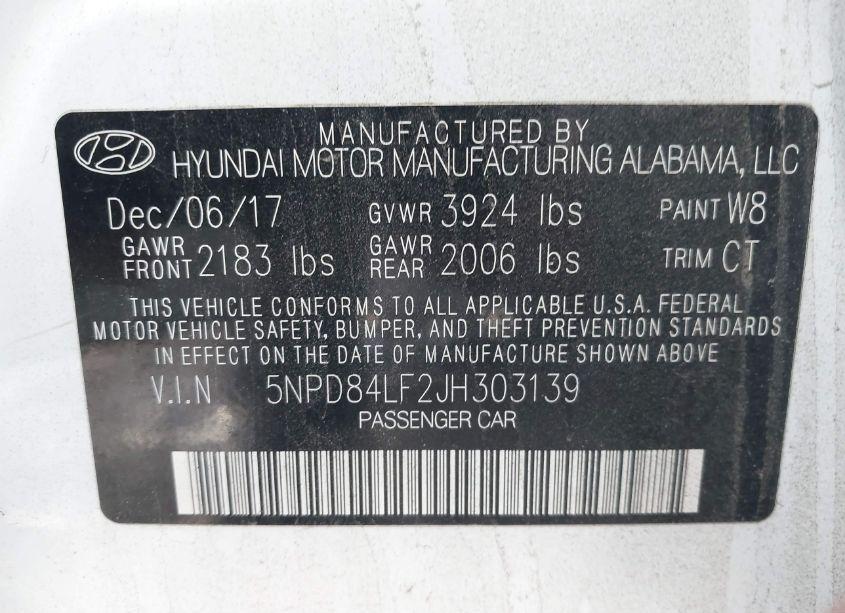 Photo 9 of 2018 Hyundai Elantra VALUE EDITION (VIN 5NPD84LF2JH303139)