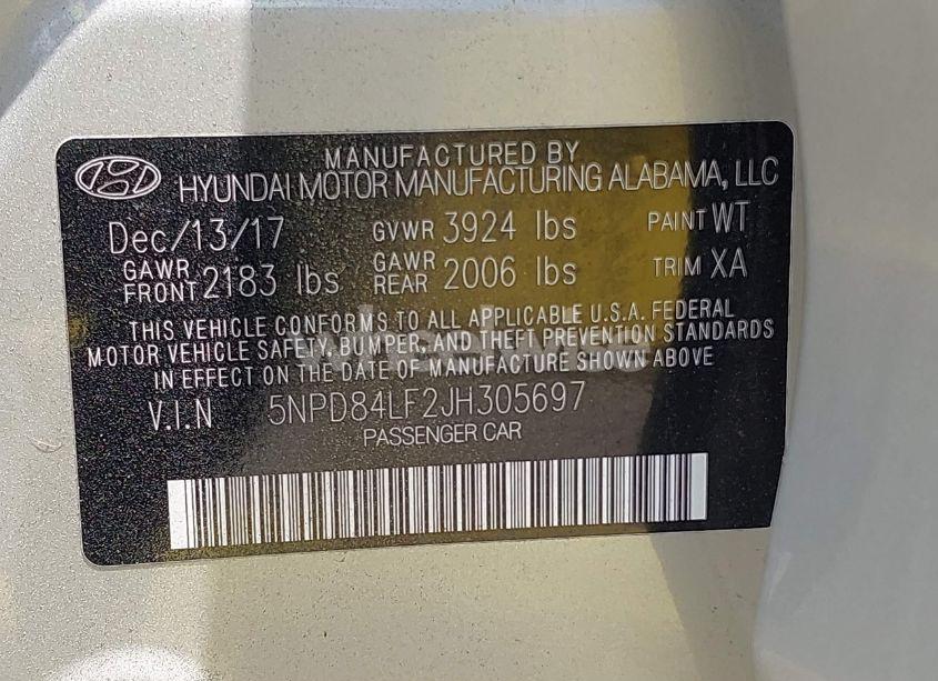 Photo 9 of 2018 Hyundai Elantra VALUE EDITION (VIN 5NPD84LF2JH305697)