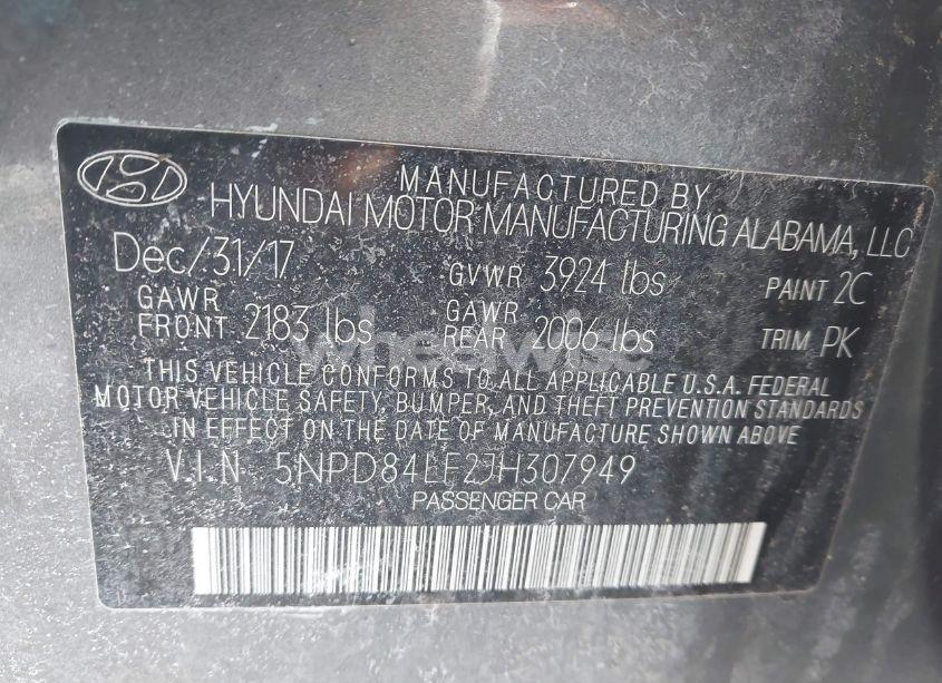 Photo 9 of 2018 Hyundai Elantra SEL (VIN 5NPD84LF2JH307949)