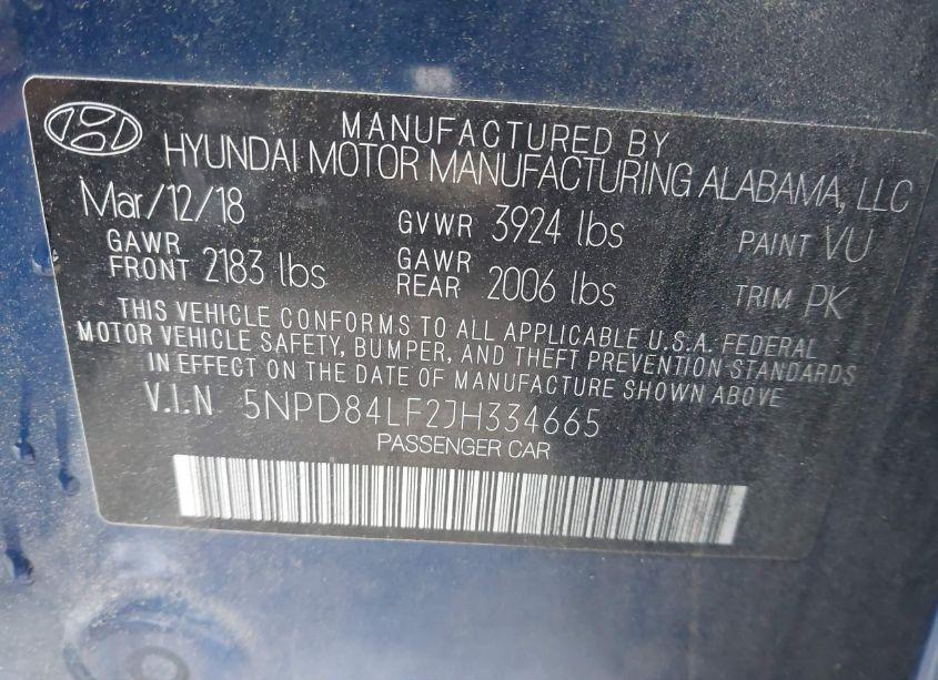 Photo 9 of 2018 Hyundai Elantra SEL (VIN 5NPD84LF2JH334665)