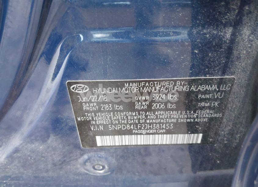 Photo 9 of 2018 Hyundai Elantra SEL (VIN 5NPD84LF2JH381453)