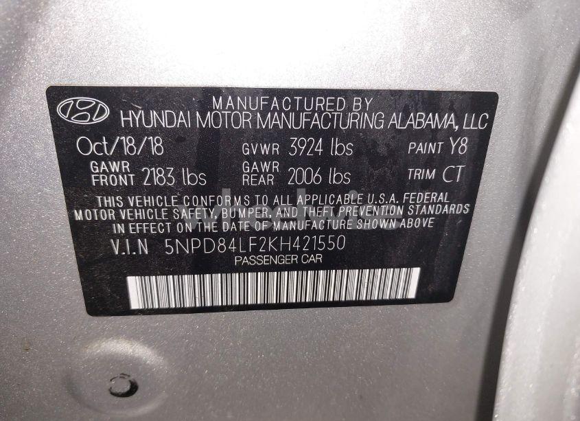 Photo 9 of 2019 Hyundai Elantra VALUE EDITION (VIN 5NPD84LF2KH421550)