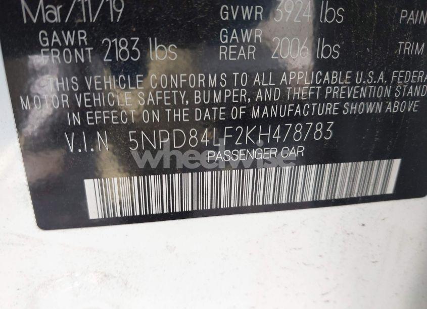 Photo 9 of 2019 Hyundai Elantra SEL (VIN 5NPD84LF2KH478783)