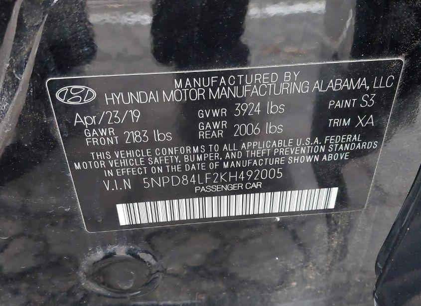 Photo 9 of 2019 Hyundai Elantra VALUE EDITION (VIN 5NPD84LF2KH492005)