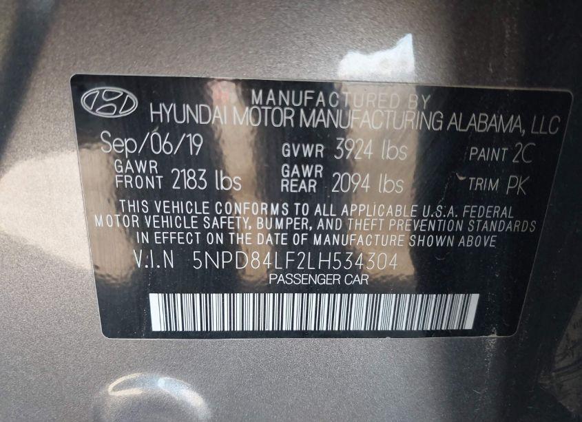 Photo 9 of 2020 Hyundai Elantra SEL (VIN 5NPD84LF2LH534304)