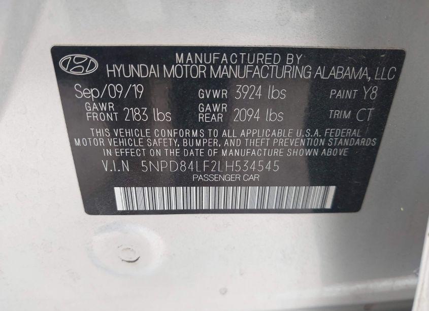 Photo 9 of 2020 Hyundai Elantra SEL (VIN 5NPD84LF2LH534545)