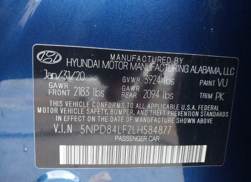 Photo 9 of 2020 Hyundai Elantra SEL (VIN 5NPD84LF2LH584877)