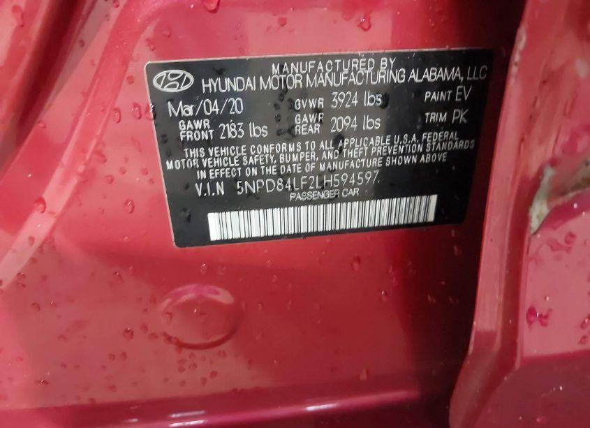 Photo 9 of 2020 Hyundai Elantra SEL (VIN 5NPD84LF2LH594597)