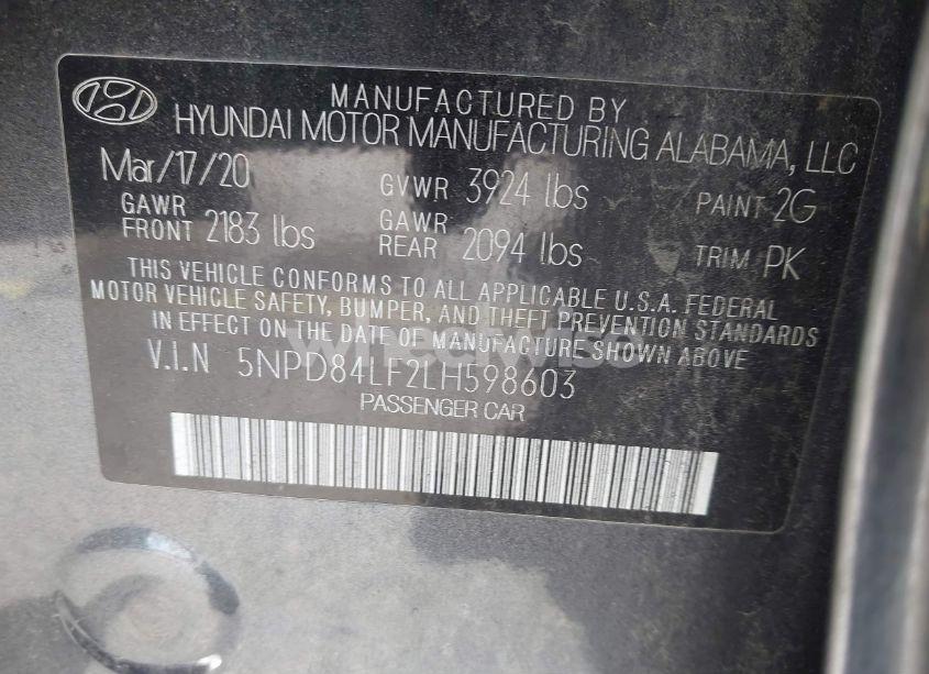 Photo 9 of 2020 Hyundai Elantra SEL (VIN 5NPD84LF2LH598603)