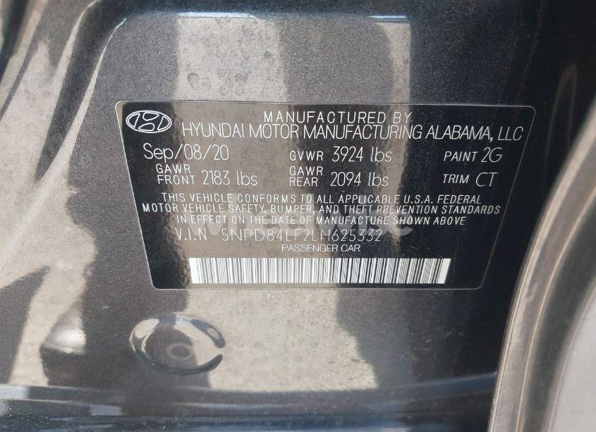 Photo 9 of 2020 Hyundai Elantra SEL/VALUE/LIMITED (VIN 5NPD84LF2LH625332)