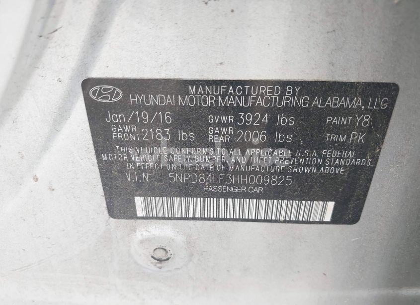 Photo 9 of 2017 Hyundai Elantra SE (VIN 5NPD84LF3HH009825)